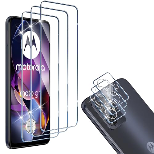 HidWee Schutzfolie kompatibel mit Motorola Moto G54 5G für Panzerglas, 3 Stück Schutzglas & 3 Stück Kamera Schutzfolie, 9H Härte Anti-Kratzer Panzer Schutz Glas, HD Displayschutzfolie & Kameraschutz von HidWee