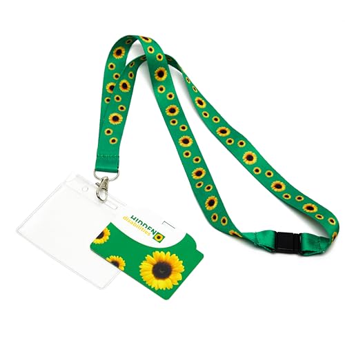 Offizielles Hidden Disabilities Schlüsselband mit Sonnenblumen-Motiv und Ausweis für kleinere Personen oder Kinder (70 cm Schlüsselband) von Hidden Disabilities