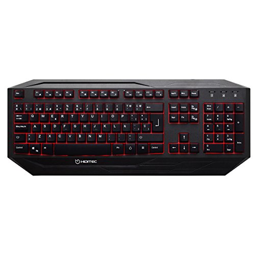 Hiditec | Gaming-Tastatur mit Kabel GK200 | LED Hintergrundbeleuchtete Membranspielertastatur | Gaming-PC-Tastatur | Aluminiumstruktur | N-Key Anti-Ghost | Farbe schwarz von Hiditec