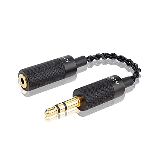 HIDIZS 3.5 & 4.4 mm Stecker auf 2.5 mm Buchse symmetrischer Adapter, Kopfhörer-Verlängerungskabel für Handys, Kopfhörer, PCs, MP3-Player 3.5mm Male to 2.5mm Female Balanced Adapter schwarz von Hidizs