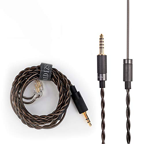 Hidizs BL4.4 Ersatz-Audio-Upgrade-Kabel, abnehmbares Kopfhörerkabel 4,4 mm Stecker Kopfhörer symmetrisches Kabel - 2-poliges 0,78 mm IEM-Kabel für MS4 MS2 MS1 KZ ES4 ZSR ZST ZSR ED16 ZS10 Kopfhörer von Hidizs