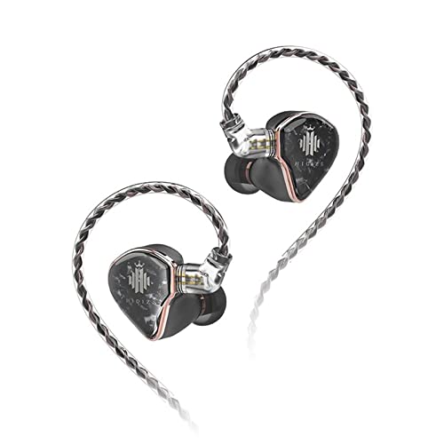 Hidizs MD4 4 Balanced Armature Drivers HiFi In-Ear Monitors IEMs In-Ear Kopfhörer, aktive Geräuschunterdrückung, anpassbare Passform, Hybrid Banlance Armature Kopfhörer (schwarz) von HIDIZS