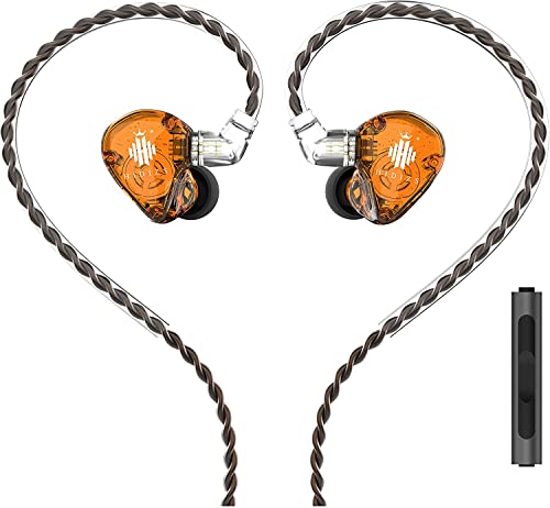 Hidizs MS1-Rainbow In-Ear-Monitor-Kopfhörer, hochauflösende IEMs-Kopfhörer mit abnehmbarem Kabel, Polymermembran HiFi-Bassgeräuschunterdrückung Sportkopfhörer für Android-Smartphones von Hidizs