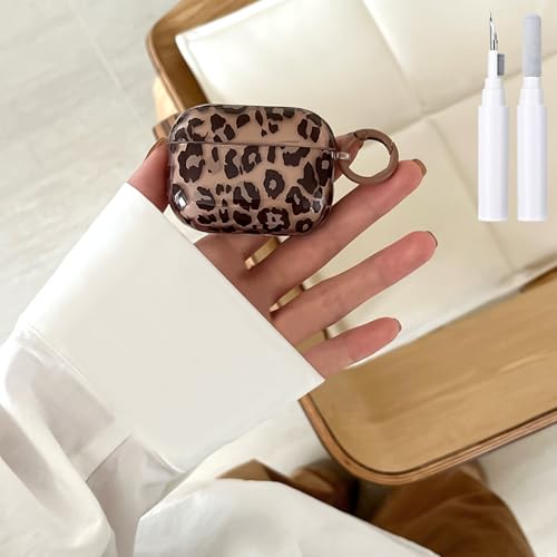 Hidysfas Kompatibel mit AirPods 3. Generation Hülle 2021 Leopard mit Reinigungsset, Schlüsselanhänger für Mädchen und Frauen, für Airpods 3, Braun von Hidysfas