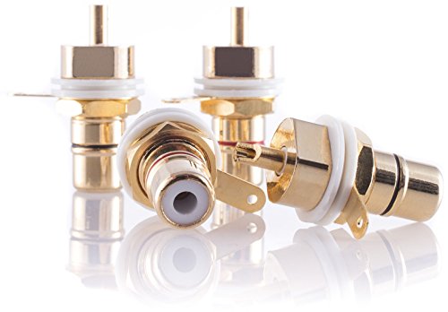 8X Hifi Lab Cinch Einbau-Buchse 24-k vergoldet RCA Audio High-End Verbinder Plug Jack Chinch Anschluss 8 Stück 8X Hifi Lab Cinch Einbau-Buchse 24-k vergoldet RCA Audio High-End Verbinder Plug Jack Chinch Anschluss 8 Stück von Hifi Lab