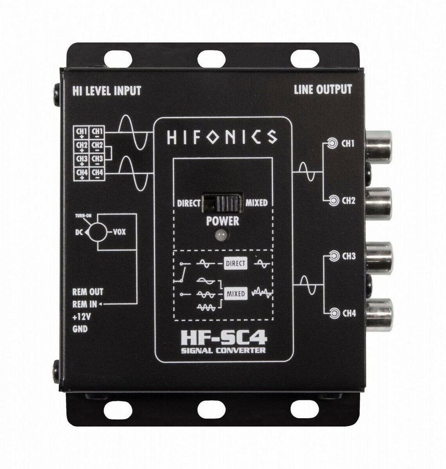 Hifonics 4-Kanal High to Low Level Converter HF-SC4 (mit EPS) Adapter für Auto-Lautsprecher von Hifonics