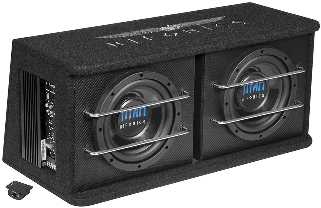 Hifonics TDA200R 2 x 20 cm (8) Aktiv-Dual-Bassreflex Subwoofer Auto-Subwoofer (300 W) von Hifonics