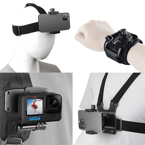 Higatful Zubehör-Set für Insta360 ACE Pro One X4 X3 X2 X RS R GO 2 3, Brustgurt-Halterung, Handschlaufe, Rucksack-Clip-Halterung mit Handyhalterung, kompatibel mit GoPro Hero 12, 11, 10, 9 Higatful Zubehör-Set für Insta360 ACE Pro One X4 X3 X2 X RS R GO 2 3, Brustgurt-Halterung, Handschlaufe, Rucksack-Clip-Halterung mit Handyhalterung, kompatibel mit GoPro Hero 12, 11, 10, 9 von Higatful