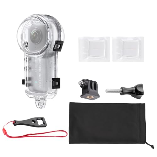 Insta 360 X5 Invisible Dive Case, Splash Prevention Housing Waterproof Up to 60m (197ft) Underwater Dive Protective Shell for Insta360 X5 with Bracket Accessories von Higatful