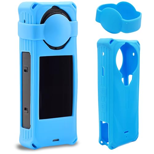 Schützende Silikonhülle für Insta360 X5, Insta 360 X5 Kameralinsenschutz, Zubehör (Blau) von Higatful
