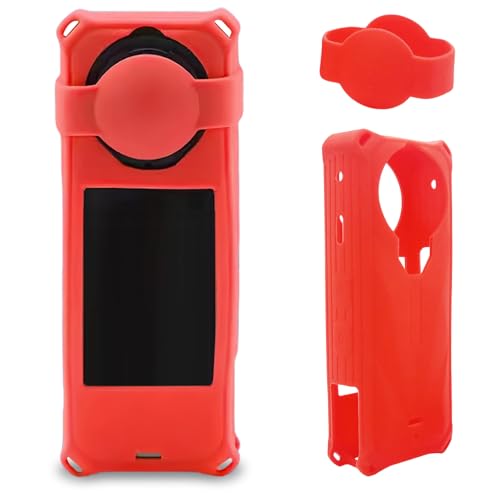 Schützende Silikonhülle für Insta360 X5, Insta 360 X5 Kameralinsenschutz, Zubehör (rot) von Higatful
