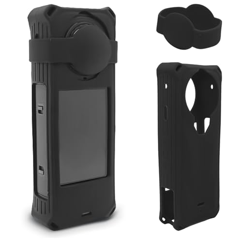Schützende Silikonhülle für Insta360 X5, Insta 360 X5 Kameralinsenschutzabdeckung Zubehör (schwarz) von Higatful