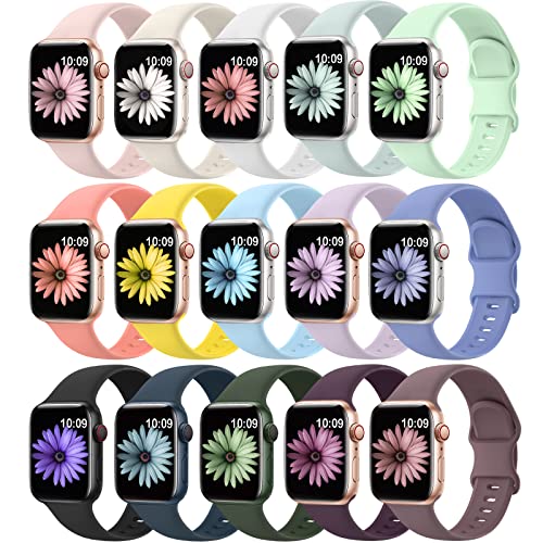 Higgs 15 Stück Ersatzarmband Kompatibel mit Apple Watch Ultra/Ultra 2 Armband 49mm 41mm 40mm 38mm 44mm 45mm 42mm Damen Herren, Weich Silikon Sport Armbänder für iWatch Series 9 8 SE 7 6 5 4 3 2 1 Higgs 15 Stück Ersatzarmband Kompatibel mit Apple Watch Ultra/Ultra 2 Armband 49mm 41mm 40mm 38mm 44mm 45mm 42mm Damen Herren, Weich Silikon Sport Armbänder für iWatch Series 9 8 SE 7 6 5 4 3 2 1 von Higgs