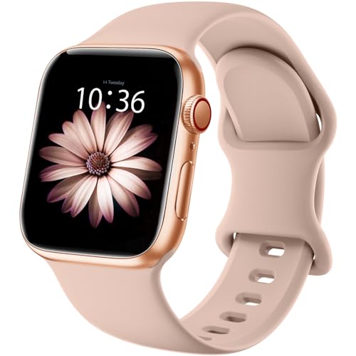 Higgs Ersatzarmband Kompatibel mit Apple Watch Ultra 2/Ultra Armband 41mm 40mm 38mm 49mm 44mm 45mm 42mm Damen Herren, Weich Silikon Sport Armbänder für iWatch Series 9 8 SE 7 6 5 4 3 2 1, Milchtea von Higgs