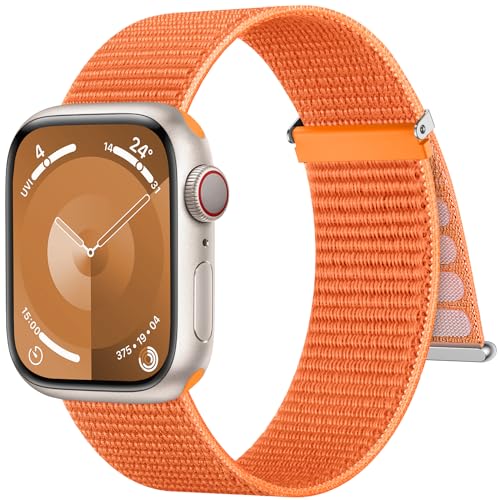 Higgs Gewebtes Nylon Armband Kompatibel mit Apple Watch Ultra/Ultra 2 Armband 49mm 45mm 44mm 42mm Damen Herren, Sport Loop Armbänder für iWatch Series 9 8 SE 7 6 5 4 3 2, Klettverschluss Verstellbare von Higgs