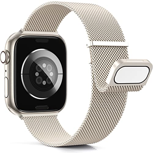 Higgs Metall Armband Kompatibel mit Apple Watch Ultra/Ultra 2 Armband 41mm 40mm 38mm 42mm 44mm 45mm 49mm Damen Herren, Dual Magnetisch Armbänder für iWatch Series 9 8 SE 7 6 5 4 3 2 1, Polarstern von Higgs