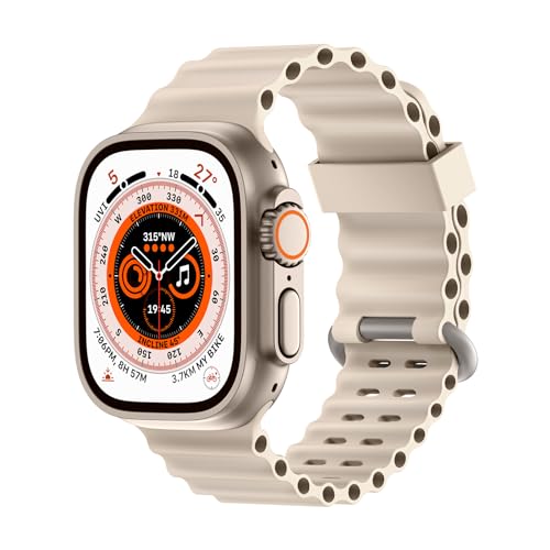 Higgs Ocean Ersatzarmband Kompatibel mit Apple Watch Armband 41mm 40mm 38mm Damen/Herren, Silikon Sport Verstellbare Armbänder für iWatch Series 9 8 7 SE 6 5 4 3 2 1, Polarstern von Higgs