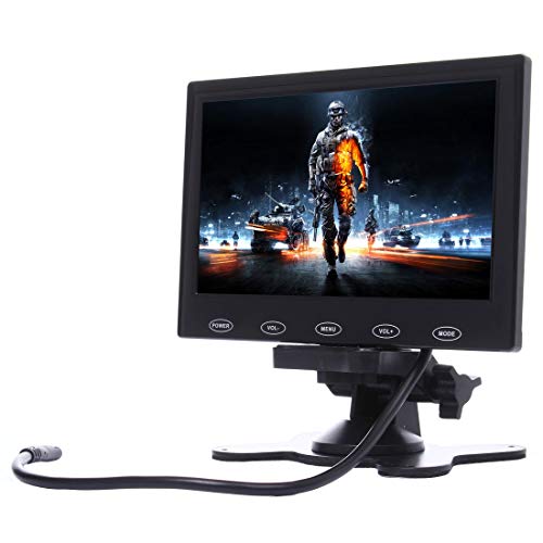 17,8 cm (7,0 Zoll), 800 x 480 Überwachungskameras, Automonitor mit verstellbarer Winkelhalterung und Fernbedienung, unterstützt VGA/HDMI/AV (schwarz) von High-Tech Place