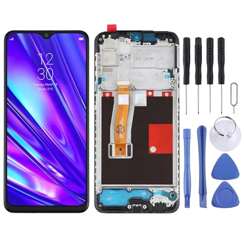 High-Tech Place LCD-TFT-Bildschirm für Oppo Realme 5 Pro/Realme Q RMX1971, Komplettanlage des Digitalisierers mit Rahmen von High-Tech Place