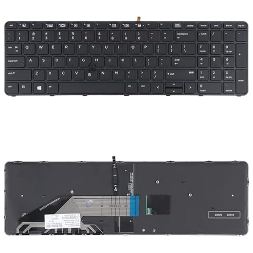 High-Tech Place Tastatur für HP Probook 650 G2 G3 655 G3 450 G3 841137-001 US-Version mit Hintergrundbeleuchtung und Zeiger von High-Tech Place