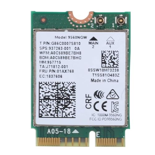 Wireless WiFi Card for Intel 9560AC NGW, 1730Mbps 2.4G/5G Dual Band Bluetooth 5.0 Network Card for Samsung/Dell/Sony/ACER/ISUS/MSI/Clevo/Terransforce/Hasee Wireless WiFi Card for Intel 9560AC NGW, 1730Mbps 2.4G/5G Dual Band Bluetooth 5.0 Network Card for Samsung/Dell/Sony/ACER/ISUS/MSI/Clevo/Terransforce/Hasee von HighZer0 Electronics
