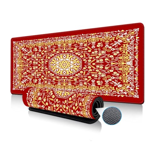 Highdi Gaming Mauspad Boho-Muster Mauspad Groß Mousepad Genähten Kanten und Anti Rutsch Großes Mauspad Schreibtischunterlage Desk Mat für Büro, Tastatur, PC, Laptop (rotes Muster,400 * 900 * 3mm) Highdi Gaming Mauspad Boho-Muster Mauspad Groß Mousepad Genähten Kanten und Anti Rutsch Großes Mauspad Schreibtischunterlage Desk Mat für Büro, Tastatur, PC, Laptop (rotes Muster,400 * 900 * 3mm) von Highdi