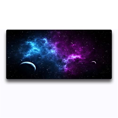 Highdi Gaming Mauspad Interstellarer Druck Mauspad Groß Mousepad Genähten Kanten und Anti Rutsch Großes Mauspad Schreibtischunterlage Desk Mat für Büro, Tastatur, PC, Laptop (400 * 900 * 3mm,J) von Highdi