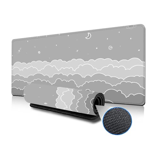 Highdi Gaming Mauspad Wolkenmuster Mauspad Groß Mousepad Genähten Kanten und Anti Rutsch Großes Mauspad Schreibtischunterlage Desk Mat für Büro, Tastatur, PC, Laptop (Farbe 8,500 * 1000 * 3mm) von Highdi