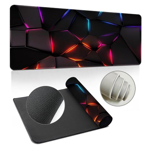 Highdi Gaming Mauspad XL/XXL, Muster Mauspad Groß Mousepad Genähten Kanten und Anti Rutsch Großes Mauspad Schreibtischunterlage Desk Mat für Büro, Tastatur, PC, Laptop (E,400 * 1000 * 3mm) von Highdi