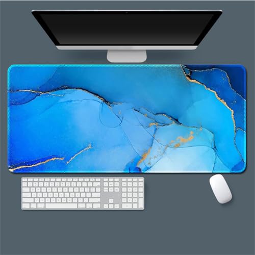 Highdi Gaming Mauspad XXL/XL, Groß Schreibtischunterlage Großes Mousepad Gaming PC Schreibtisch Matte Desk Mat Vernähte Kanten für Büro, Tastatur, Laptop (600 * 1200 * 3mm,Grüner Nebel 3) von Highdi