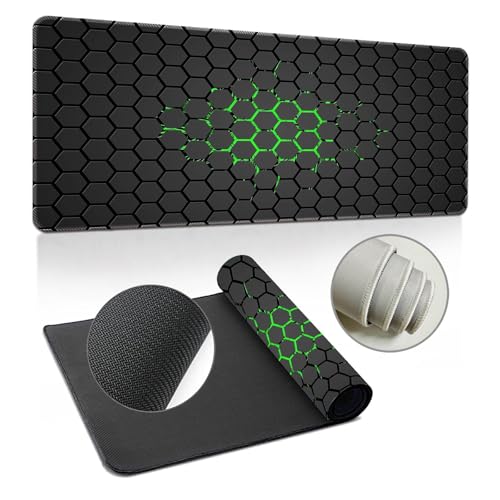 Highdi Gaming Mauspad XXL/XL, Groß Schreibtischunterlage Großes Mousepad Gaming PC Schreibtisch Matte Desk Mat Vernähte Kanten für Büro, Tastatur, Laptop (Bienenstock 2,400 * 800 * 2mm) von Highdi