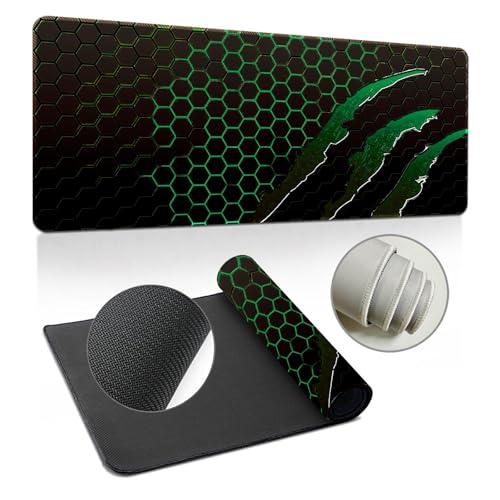 Highdi Gaming Mauspad XXL/XL, Groß Schreibtischunterlage Großes Mousepad Gaming PC Schreibtisch Matte Desk Mat Vernähte Kanten für Büro, Tastatur, Laptop (Bienenstock-Motiv 5,300 * 600 * 2mm) von Highdi