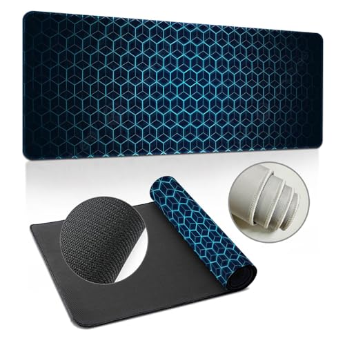 Highdi Gaming Mauspad XXL/XL, Groß Schreibtischunterlage Großes Mousepad Gaming PC Schreibtisch Matte Desk Mat Vernähte Kanten für Büro, Tastatur, Laptop (Bienenstock-Plaid 10,400 * 900 * 2mm) von Highdi