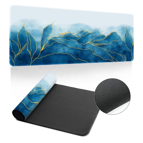 Highdi Gaming Mauspad XXL/XL, Groß Schreibtischunterlage Großes Mousepad Gaming PC Schreibtisch Matte Desk Mat Vernähte Kanten für Büro, Tastatur, Laptop (Blattgold 1,600 * 1200 * 2mm) von Highdi