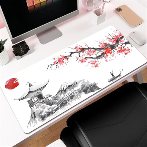 Highdi Gaming Mauspad XXL/XL, Groß Schreibtischunterlage Großes Mousepad Gaming PC Schreibtisch Matte Desk Mat Vernähte Kanten für Büro, Tastatur, Laptop (Japanisch 5,300 * 600 * 2mm) von Highdi