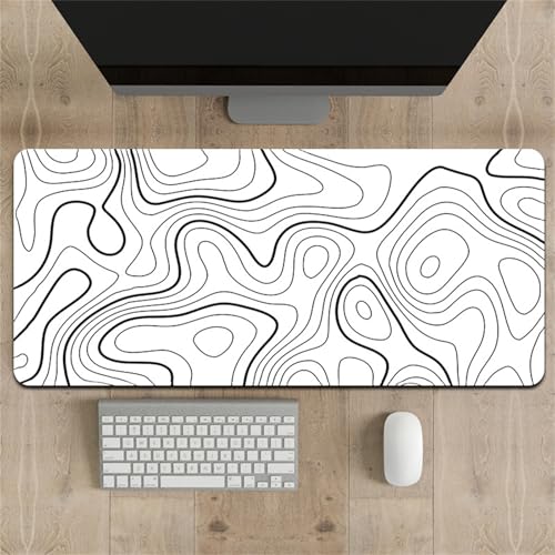 Highdi Gaming Mauspad XXL/XL, Groß Schreibtischunterlage Großes Mousepad Gaming PC Schreibtisch Matte Desk Mat Vernähte Kanten für Büro, Tastatur, Laptop (Linie Textur 5,300 * 700 * 3mm) von Highdi