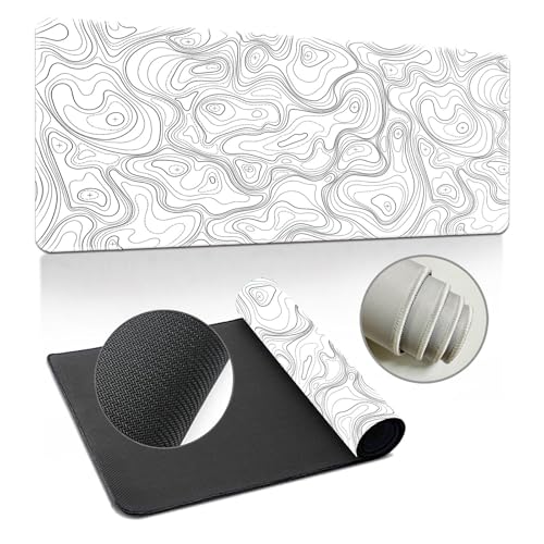 Highdi Gaming Mauspad XXL/XL, Groß Schreibtischunterlage Großes Mousepad Gaming PC Schreibtisch Matte Desk Mat Vernähte Kanten für Büro, Tastatur, Laptop (Streifen Linie 7,400 * 1000 * 2mm) von Highdi