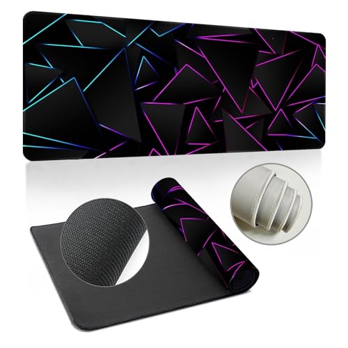 Highdi Gaming Mauspad XXL/XL, Mauspad Groß Mousepad Genähten Kanten und Anti Rutsch Großes Mauspad Schreibtischunterlage Desk Mat für Tastatur, PC, Laptop (300 * 800 * 3mm,Geometrie) von Highdi