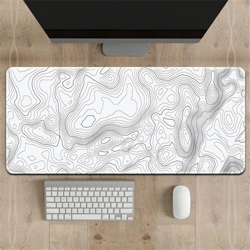 Highdi Gaming Mauspad XXL/XL, Muster Mauspad Groß Mousepad Genähten Kanten und Anti Rutsch Großes Mauspad Schreibtischunterlage Desk Mat für Büro, Tastatur (300 * 600 * 3mm,Abstrakte Linien 3) von Highdi