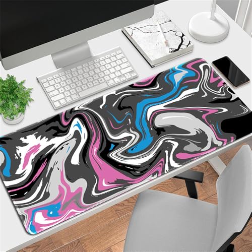 Highdi Gaming Mauspad XXL/XL/L, Graffiti Muster Mauspad Groß Mousepad Genähten Kanten und Anti Rutsch Großes Mauspad Schreibtischunterlage Desk Mat für Büro Tastatur PC Laptop (300x800x3mm,Rosa) von Highdi