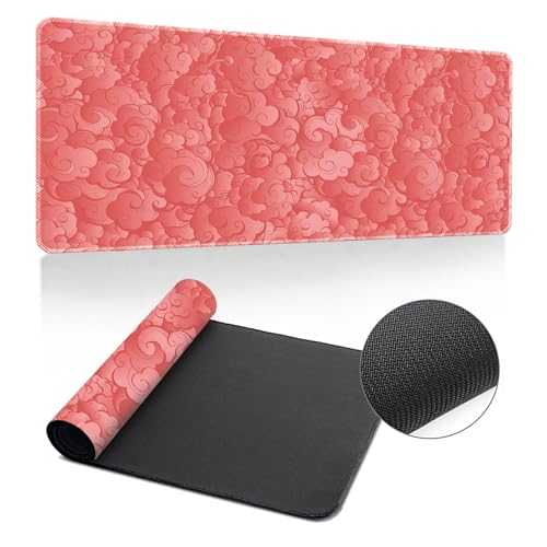 Highdi Gaming Mauspad XXL/XL/L Mauspad Groß Mousepad Genähten Kanten und Anti Rutsch Großes Mauspad Schreibtischunterlage Desk Mat für Büro Tastatur PC Laptop, 3D Druck (500x1000x3mm,Rosa) von Highdi