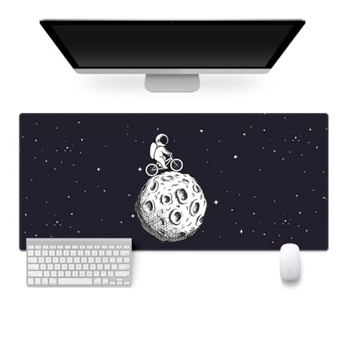 Highdi Weltraumastronaut Gaming Mauspad XXL/XL,Mauspad Groß Mousepad Genähten Kanten und Anti Rutsch Mauspad Schreibtischunterlage Desk Mat für Zuhause und Im Büro (800 * 300 * 3mm,Weltraum 4) von Highdi
