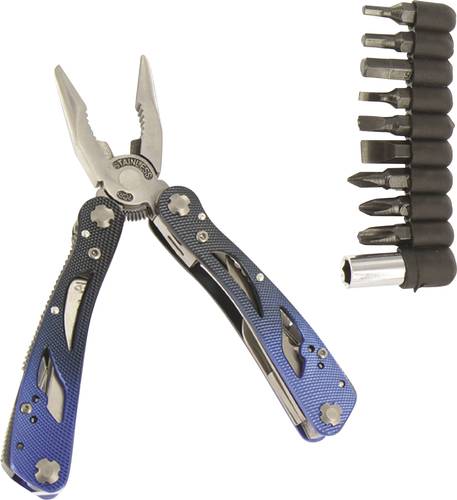 Highlander Condor MUL001 Multitool mit Holster, mit Bit-Set Anzahl Funktionen 9 Silber-Blau von Highlander