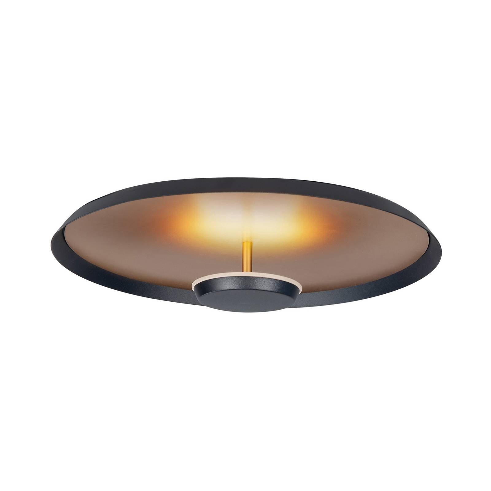LED-Deckenleuchte Oro, Ø 36 cm, schwarz/gold, Metall dimmbar LED-Deckenleuchte Oro, Ø 36 cm, schwarz/gold, Metall dimmbar von Highlight