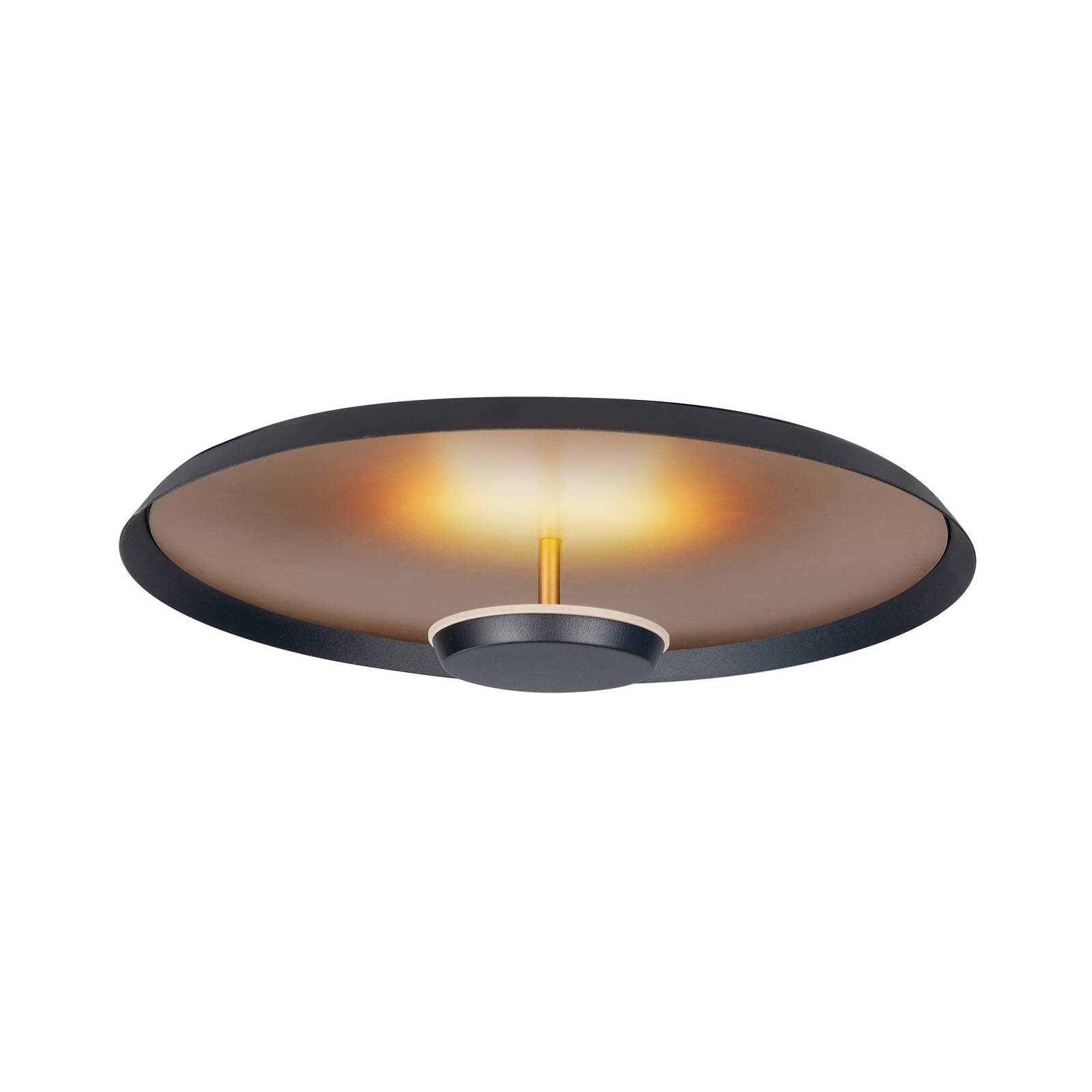 LED-Deckenleuchte Oro, Ø 45 cm, schwarz/gold, Metall dimmbar LED-Deckenleuchte Oro, Ø 45 cm, schwarz/gold, Metall dimmbar von Highlight