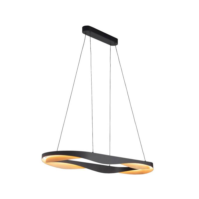 LED-Hängelampe Ascoli, 100 x 36 cm schwarz/gold, Metall, dim von Highlight