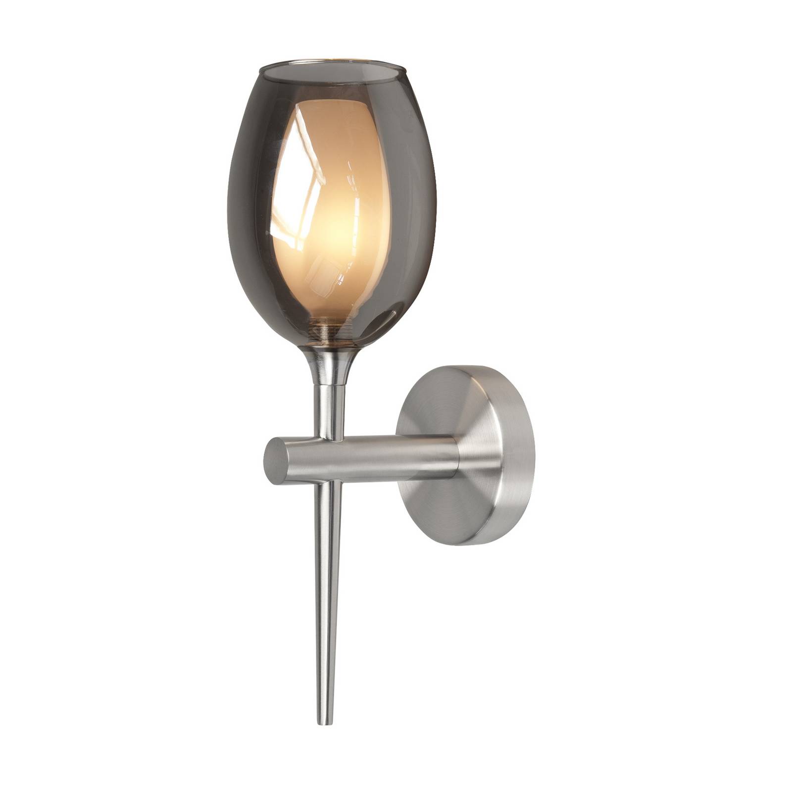 Wandleuchte Belle, rauchgrau/nickel, Höhe 39 cm, Glas Wandleuchte Belle, rauchgrau/nickel, Höhe 39 cm, Glas von Highlight