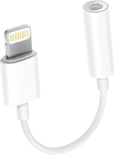 iPhone Aux Adapter/Adapter iPhone Popfhörer[MFi Certified]Lightning auf 3.5mm Klinke Adapter/iPhone 3.5mm Headset Jack Dongle Aux Audio Adapter Dongle für iPhone/14/12/11/8/7/6Unterstützung Alle iOS von Highspirit