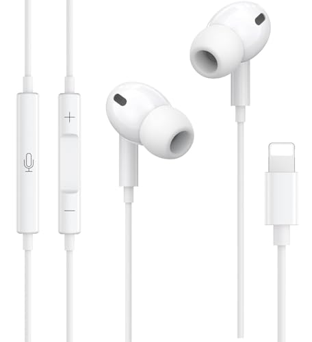 Kopfhörer mit Kabel für iPhone MFi Zertifiziert In Ear Kopfhörer mit Mikrofon und Lautstärkeregelung HiFi Stereo, Ohrhörer für Kompatibel mit iPhone 14/13/12/11/SE/XR/7alle iOS von Highspirit