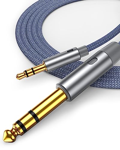 Highwings 3.5mm Klinke auf 6.35mm Klinke Kabel 2M,Aux Adapter Stereo Audio Kabel Nylon Geflochten,Digital Interface Instrument Kabel unterstützt für Gitarre Verstärker Mikrofon usw. von Highwings